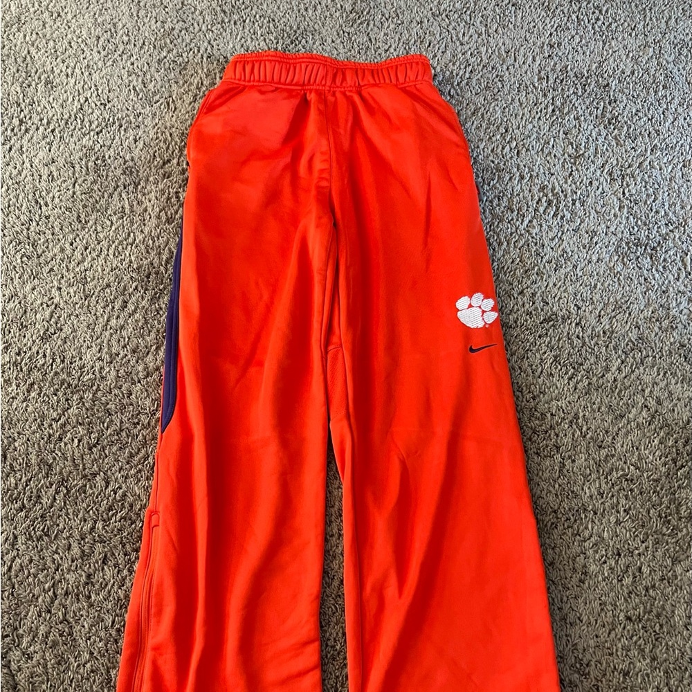 Nike Athletic Sweatpants Small Clemson Tigers Orange Pants Authentic